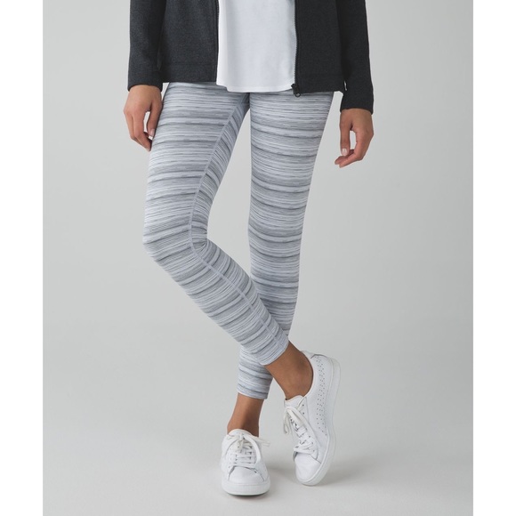 Lululemon High Times Pant Leggings Cyber Stripe White Silver Fox - Picture 4 of 10